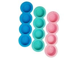 Molde silicona 4 circulos decorados